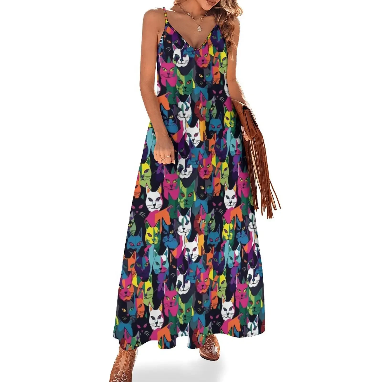 Pop cat Sleeveless Dress women's clothing summer 2025 novelties Women's dress women's summer dresses 2025 dresses Dress
Pop cat Sleeveless Dress women's clothing summer 2025 novelties Women's dress women's summer dresses 2025 dresses Dress