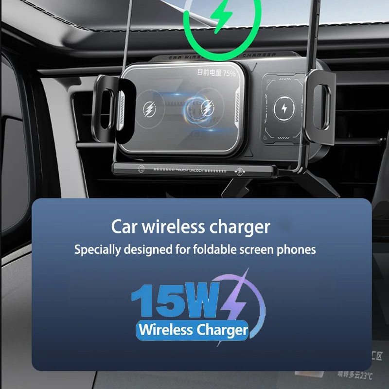 Car Wireless Charger Dual Coil Fold Screen Phone Fast Charging For Samsung Galaxy Z Fold 5 6 Flip 3 4 Air Vent Car Phone Holder
Car Wireless Charger Dual Coil Fold Screen Phone Fast Charging For Samsung Galaxy Z Fold 5 6 Flip 3 4 Air Vent Car Phone Holder