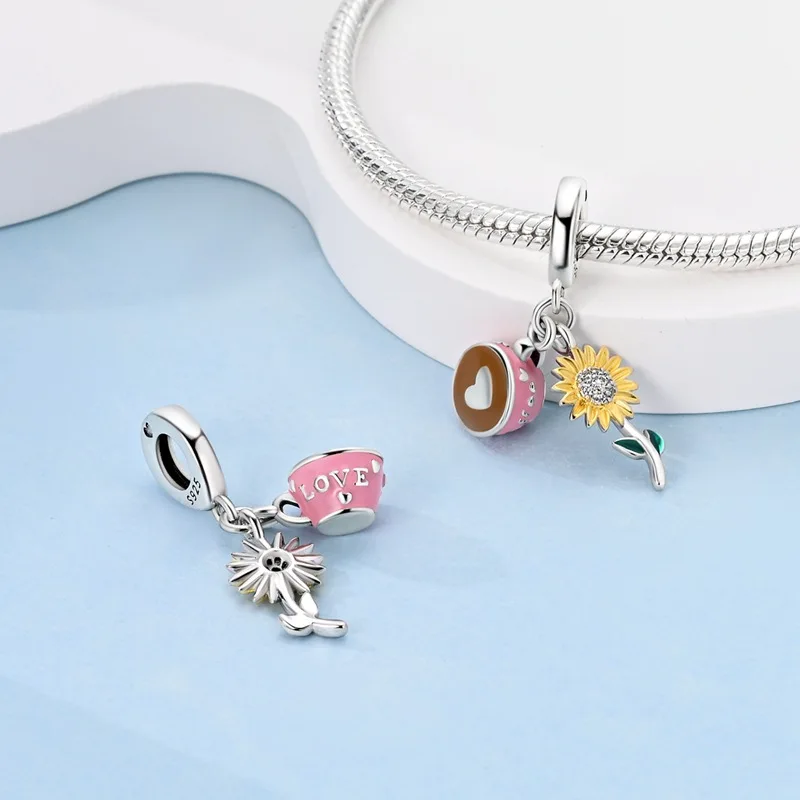 925 Sterling Silver Perfume Coffee Cup Afternoon Tea Gift Charm Fit Original Charms Bracelets Women DIY Jewelry Making
925 Sterling Silver Perfume Coffee Cup Afternoon Tea Gift Charm Fit Original Charms Bracelets Women DIY Jewelry Making