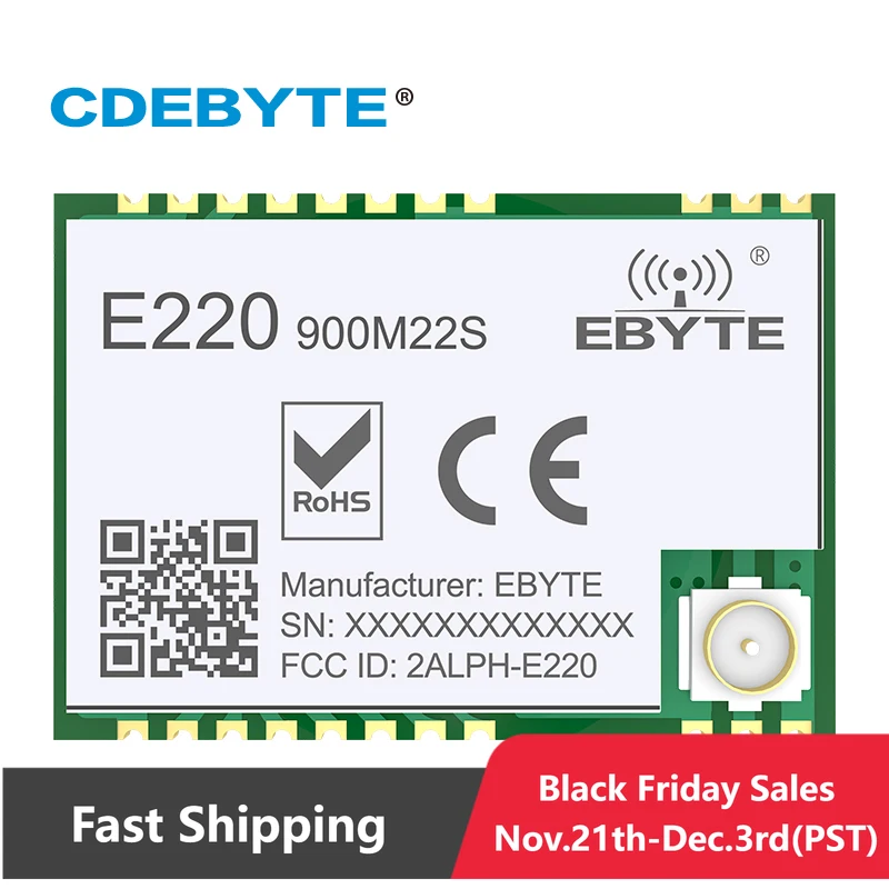 Беспроводной модуль LLCC68 LoRa, 868 МГц, 915 МГц, 22 дБм, 6 км, большой радиус действия PA + LNA CDEBYTE E220-900M22S, радиочастотный приемник-передатчик
Беспроводной модуль LLCC68 LoRa, 868 МГц, 915 МГц, 22 дБм, 6 км, большой радиус действия PA + LNA CDEBYTE E220-900M22S, радиочастотный приемник-передатчик