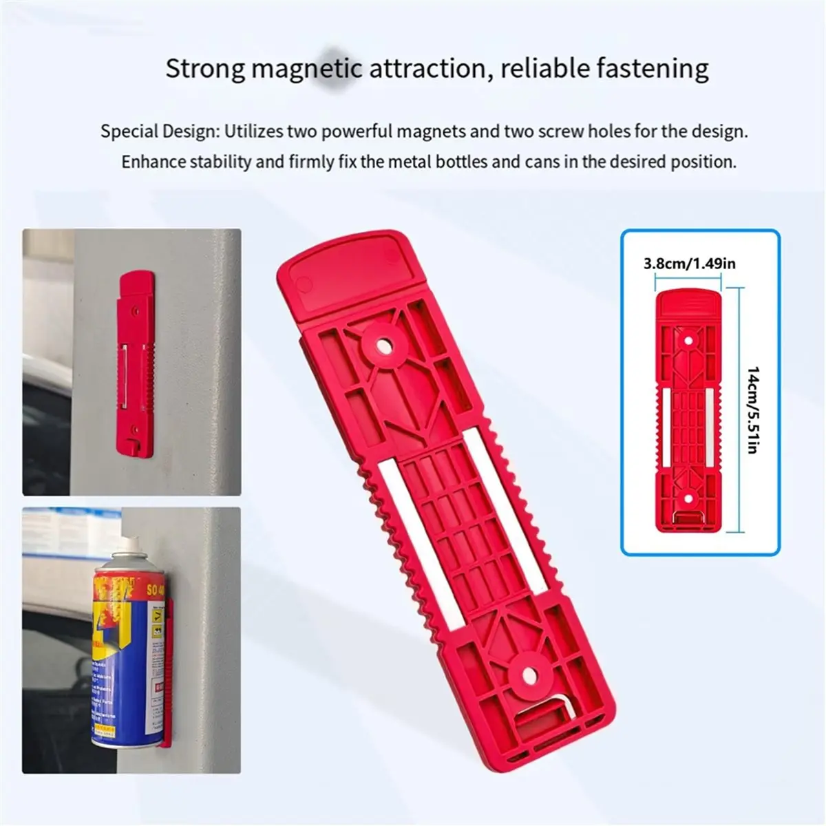 Magnetic Sprays Can Holder - Adhesive Metal Can Fixing Bracket with Double Magnetic Clips
Magnetic Sprays Can Holder - Adhesive Metal Can Fixing Bracket with Double Magnetic Clips