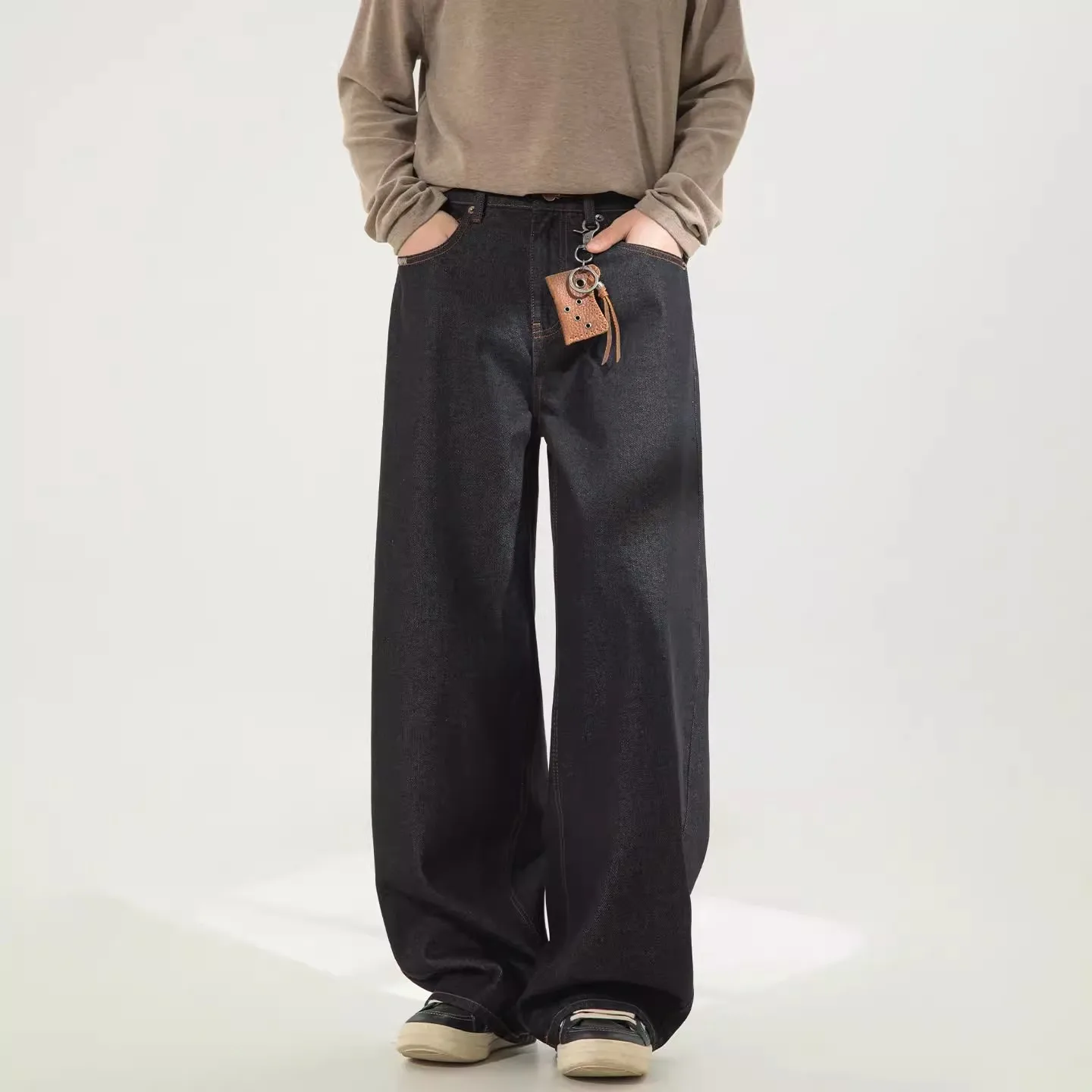 Men's American-Style Trendy Jeans, Loose Casual Straight-Leg Pants, Spring And Autumn Color-Blocking Textured Wide-Leg Pants
Men's American-Style Trendy Jeans, Loose Casual Straight-Leg Pants, Spring And Autumn Color-Blocking Textured Wide-Leg Pants