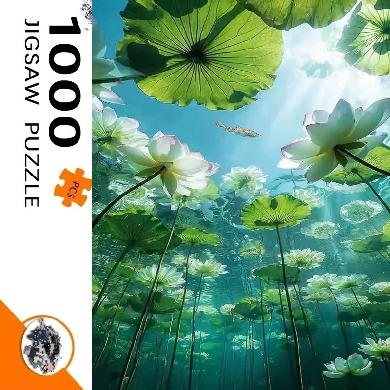 Underwater Perspective Lotus Pond with Koi Fish Paper Jigsaw Puzzle 1000 Pieces DIY Assembly Home Art Decoration Gift
Underwater Perspective Lotus Pond with Koi Fish Paper Jigsaw Puzzle 1000 Pieces DIY Assembly Home Art Decoration Gift