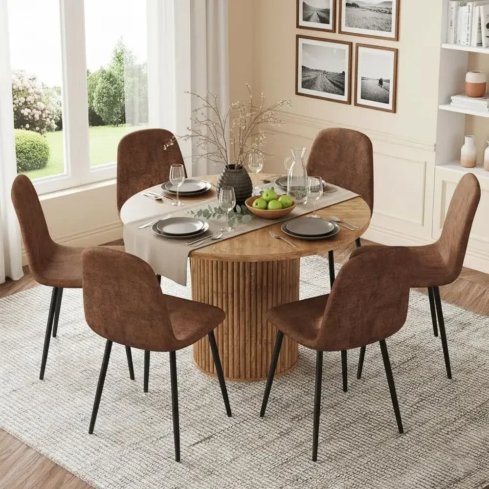 6-Piece Round Dining Set with Storage Table and Chairs for Living Room, Kitchen, or Office
6-Piece Round Dining Set with Storage Table and Chairs for Living Room, Kitchen, or Office