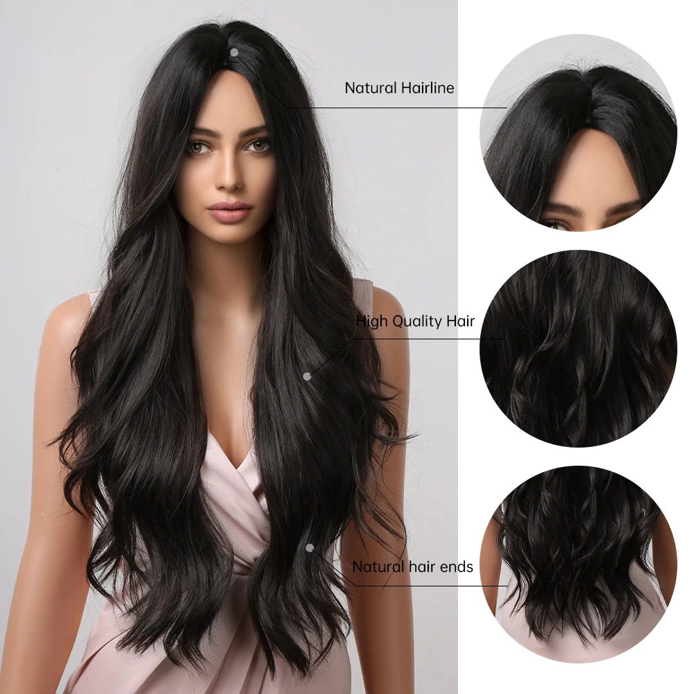 Long Wavy Synthetic Wigs for Black Women Dark Brown Wig Natural Middle Parting Wavy Daily Cosplay Hair Heat Resistant
Long Wavy Synthetic Wigs for Black Women Dark Brown Wig Natural Middle Parting Wavy Daily Cosplay Hair Heat Resistant