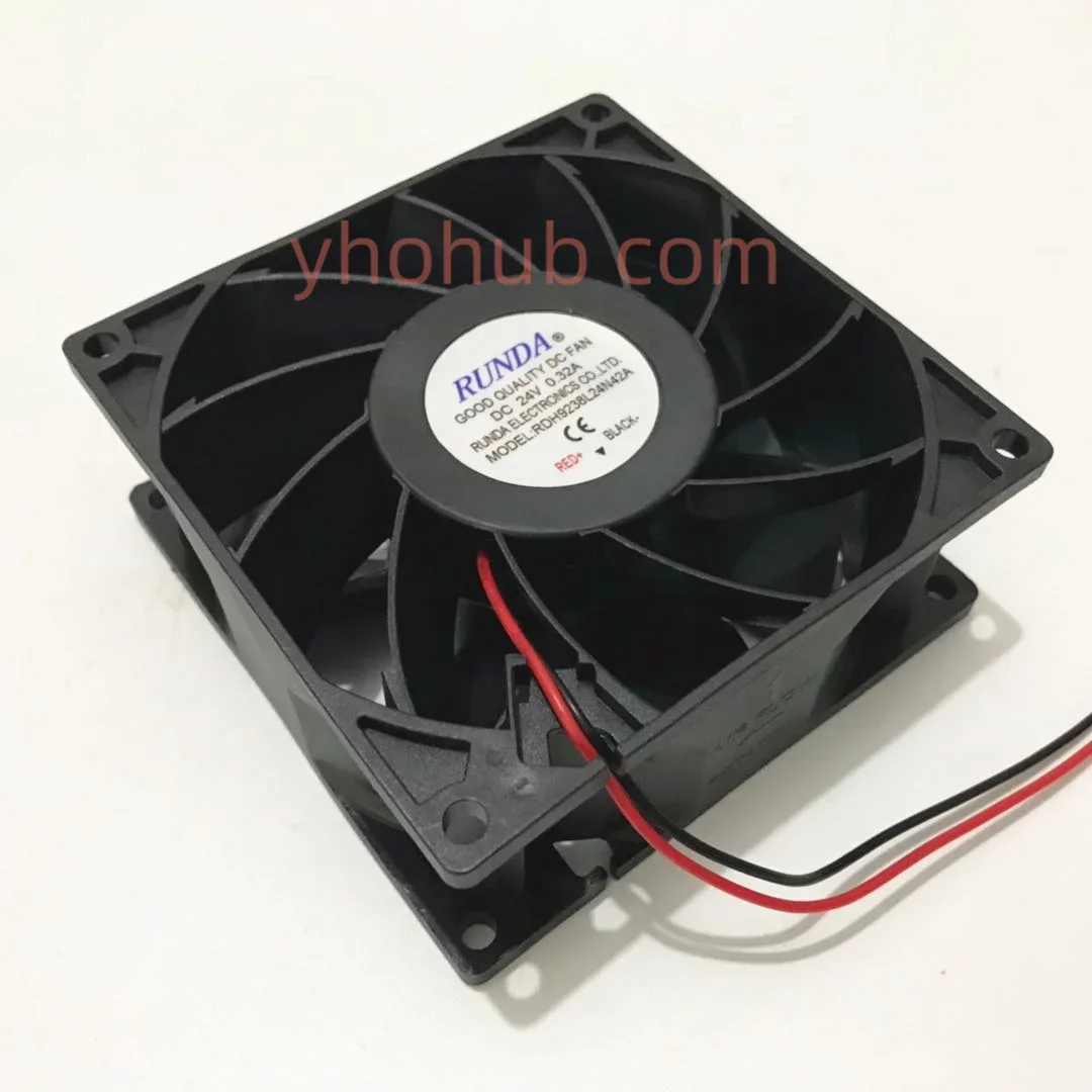 RUNDA RDH9238L24N42A DC 24V 0.32A 92x92x38mm 2-Wire Server Cooling Fan
RUNDA RDH9238L24N42A DC 24V 0.32A 92x92x38mm 2-Wire Server Cooling Fan