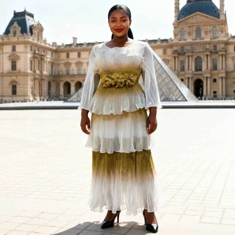 Miyake Pleated Gradient Color Cake Dresses 2026 Summer New Plus Size Dress Light Luxury High-end Banquet Women's Fold Long Dress
Miyake Pleated Gradient Color Cake Dresses 2026 Summer New Plus Size Dress Light Luxury High-end Banquet Women's Fold Long Dress