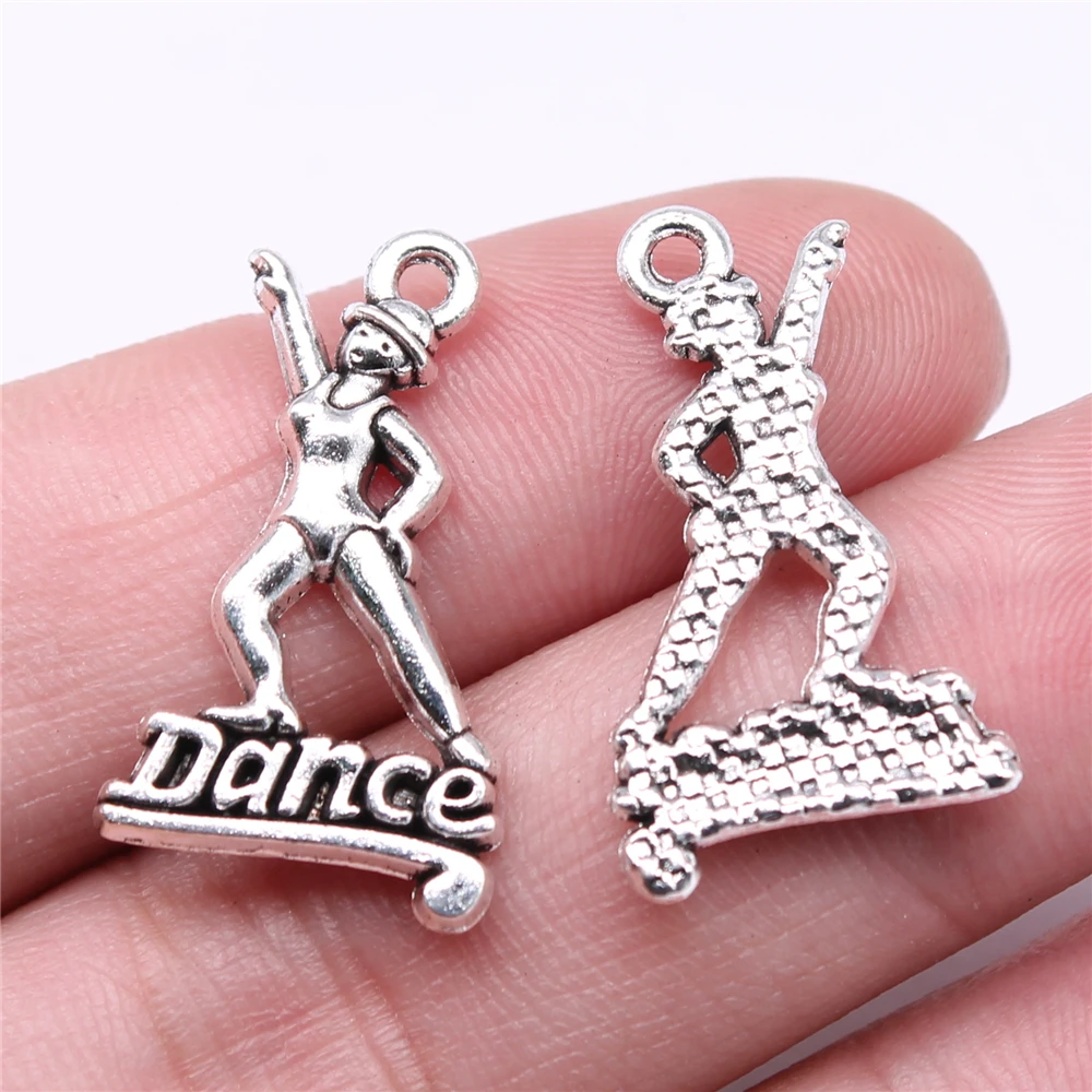 100pcs Charms Wholesale 26x15mm Dance Charms Antique Silver Color For Jewelry Making DIY Jewelry Findings
100pcs Charms Wholesale 26x15mm Dance Charms Antique Silver Color For Jewelry Making DIY Jewelry Findings