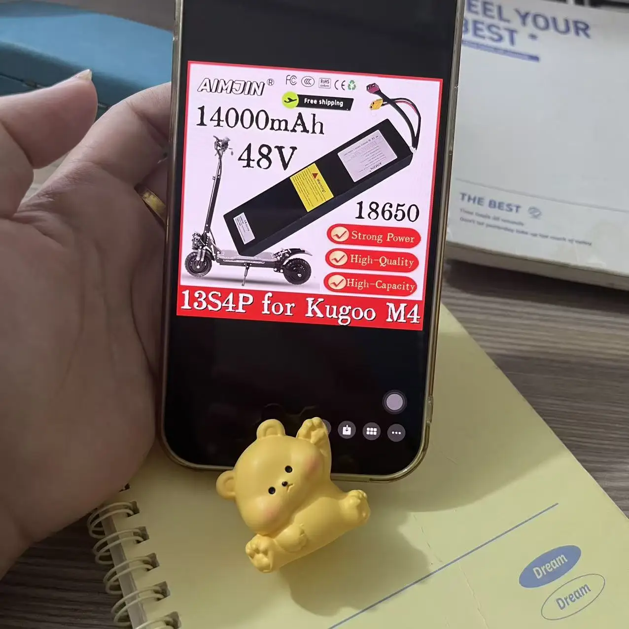 For Kugoo M4 Electric Scooter Battery 48V 14000mAh 13S4P 18650 High-Power 672Wh Li-ion with Built-in BMS for M4 Original
For Kugoo M4 Electric Scooter Battery 48V 14000mAh 13S4P 18650 High-Power 672Wh Li-ion with Built-in BMS for M4 Original