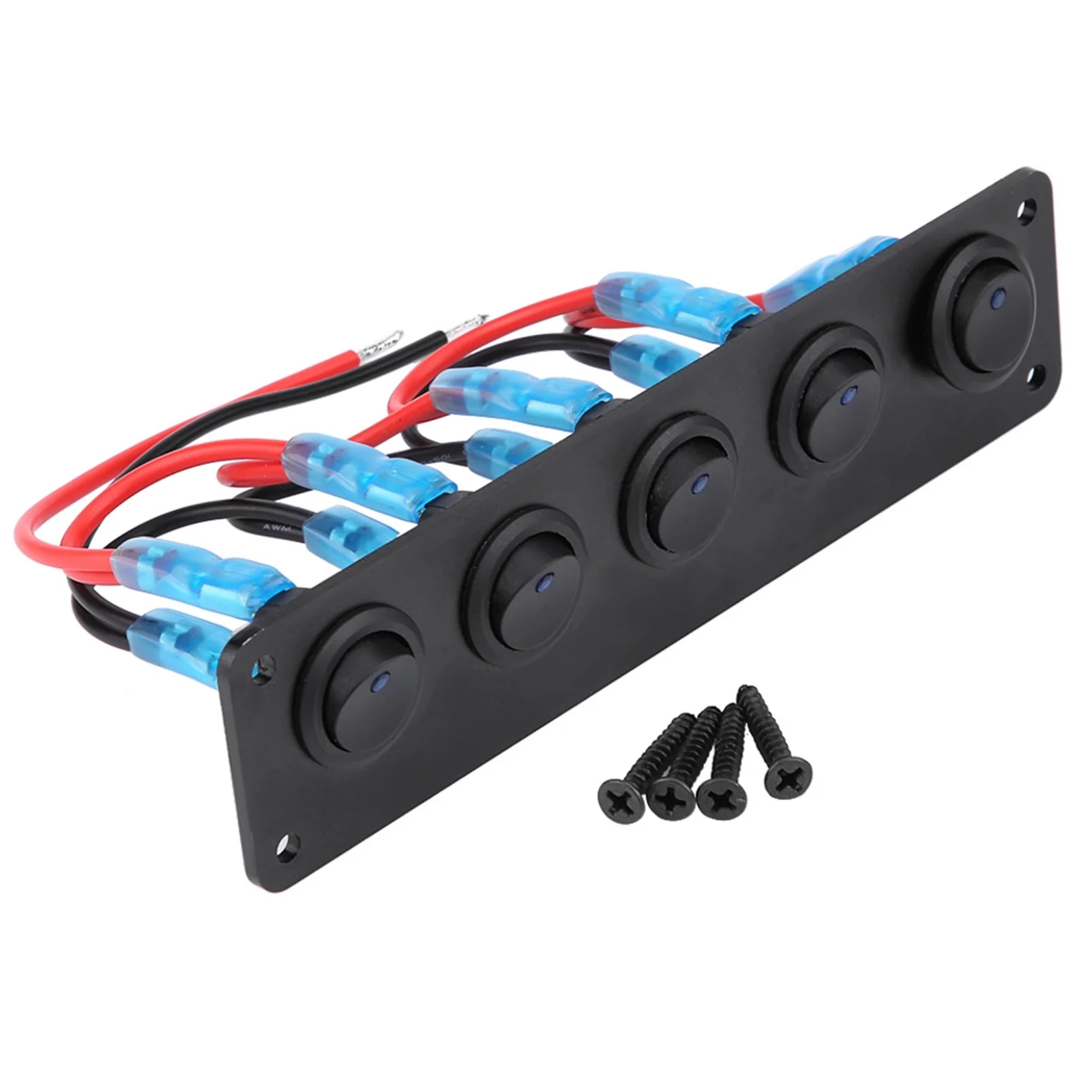 12‑24V 5 Gang Round Dash Rocker Toggle Switch Panel Blue LED for RV Boat Yacht Marine
12‑24V 5 Gang Round Dash Rocker Toggle Switch Panel Blue LED for RV Boat Yacht Marine