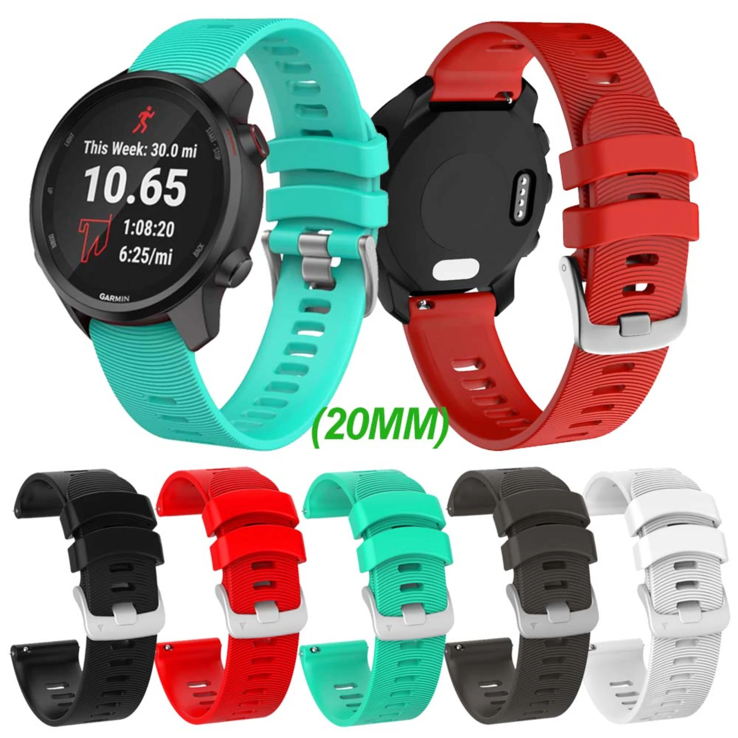 20mm Silicone Strap Forerunner 55 158 245 645 Smart Watch Band Vivoactive 5 Venu 2 Plus
20mm Silicone Strap Forerunner 55 158 245 645 Smart Watch Band Vivoactive 5 Venu 2 Plus