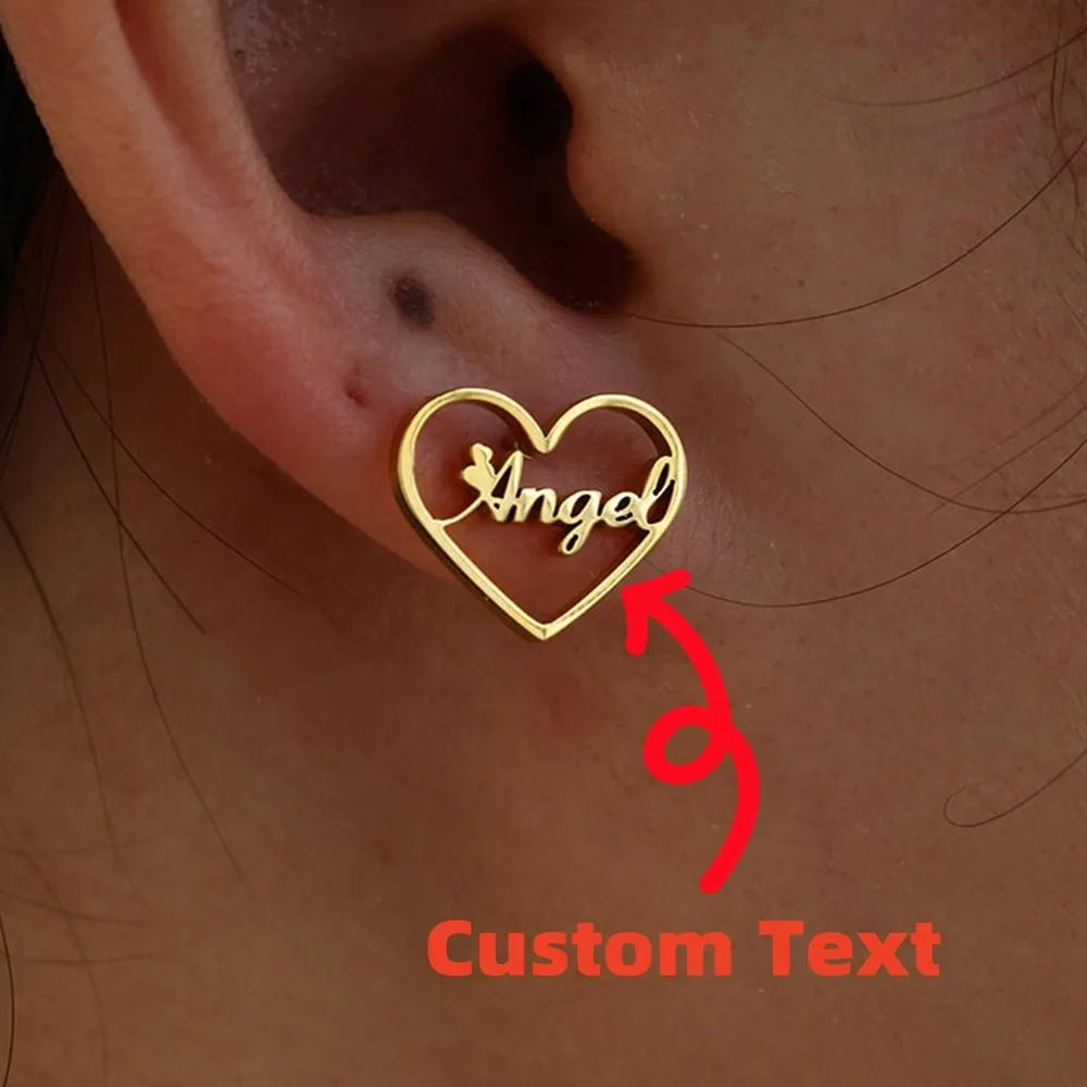 Custom Name Earrings For Women Gold Color Heart-Shaped Romantic Couple Earring Valentine's Day Christmas Stainless Steel Jewelry
Custom Name Earrings For Women Gold Color Heart-Shaped Romantic Couple Earring Valentine's Day Christmas Stainless Steel Jewelry