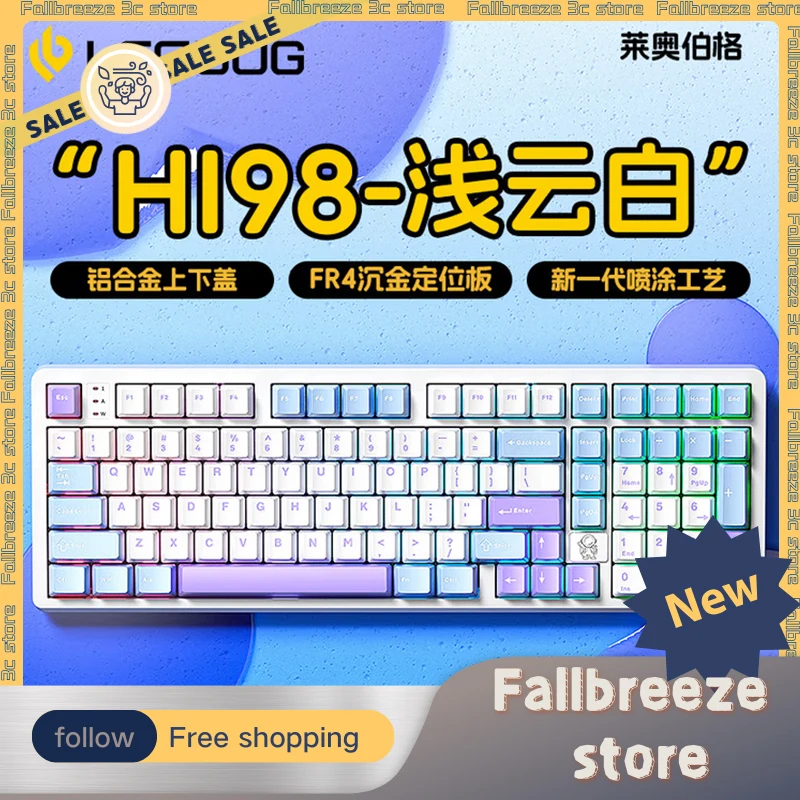 LEOBOG Hi98 Keyboard Mechanical Gaming Aluminum 101keys Wired Keyboard PBT Keycaps RGB PC/FR4 Positioning Plate For Pc Accessory
LEOBOG Hi98 Keyboard Mechanical Gaming Aluminum 101keys Wired Keyboard PBT Keycaps RGB PC/FR4 Positioning Plate For Pc Accessory