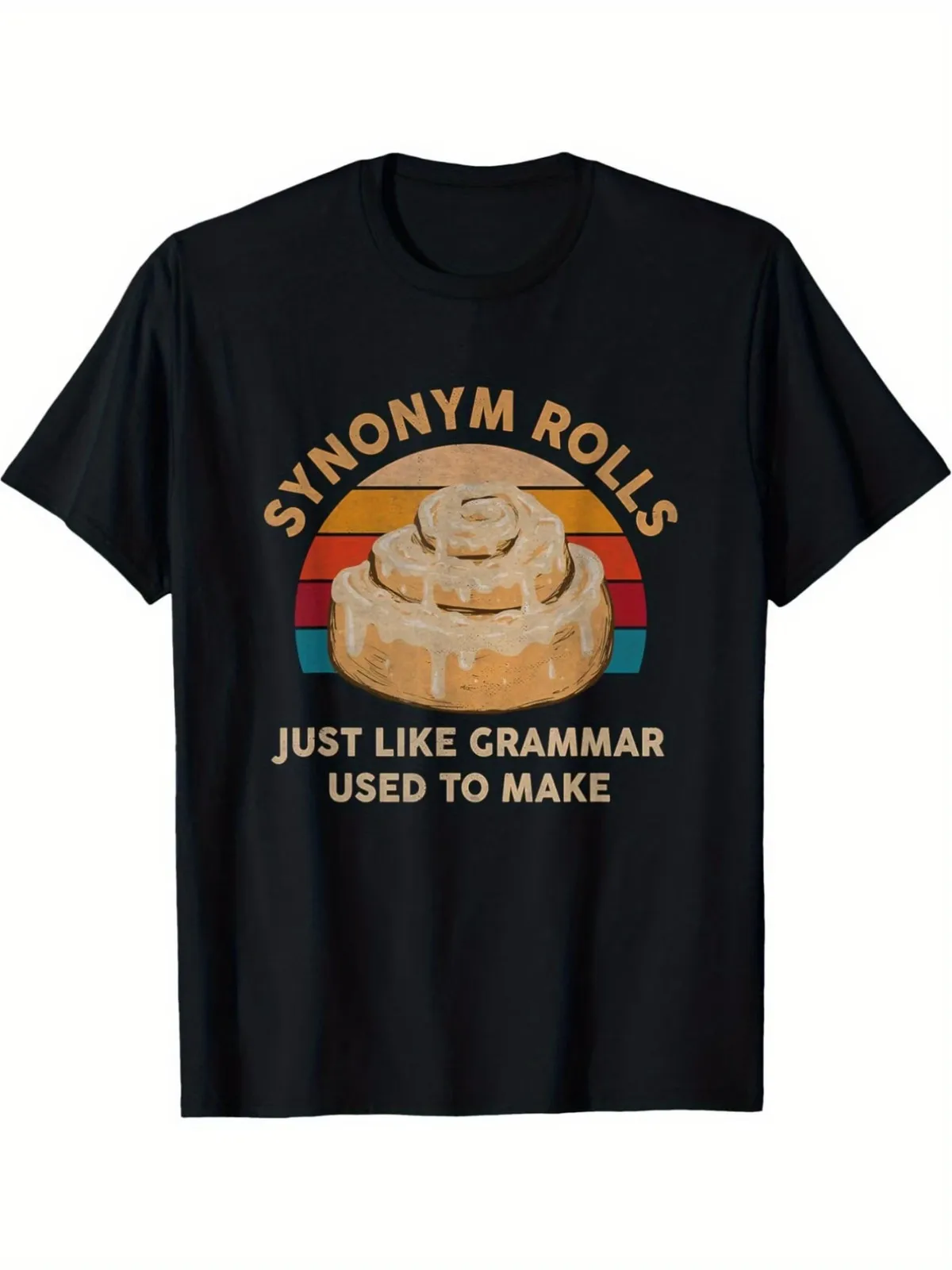 Funny Grammar Pun T-Shirt - Synonym Rolls | Black Retro Vintage Funny Saying Tee
Funny Grammar Pun T-Shirt - Synonym Rolls | Black Retro Vintage Funny Saying Tee