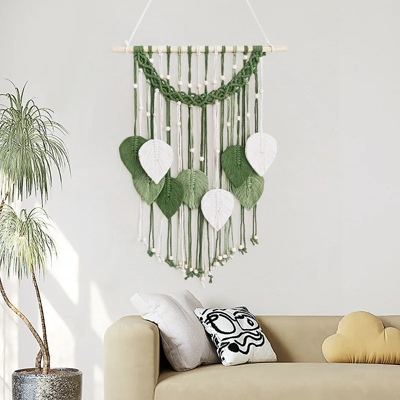 Macrame Handmade Woven Leaf Hanging Ornament Bohemian Cotton Rope Woven Walls Hanging Decoration For Bedroom Living Room Wall
Macrame Handmade Woven Leaf Hanging Ornament Bohemian Cotton Rope Woven Walls Hanging Decoration For Bedroom Living Room Wall