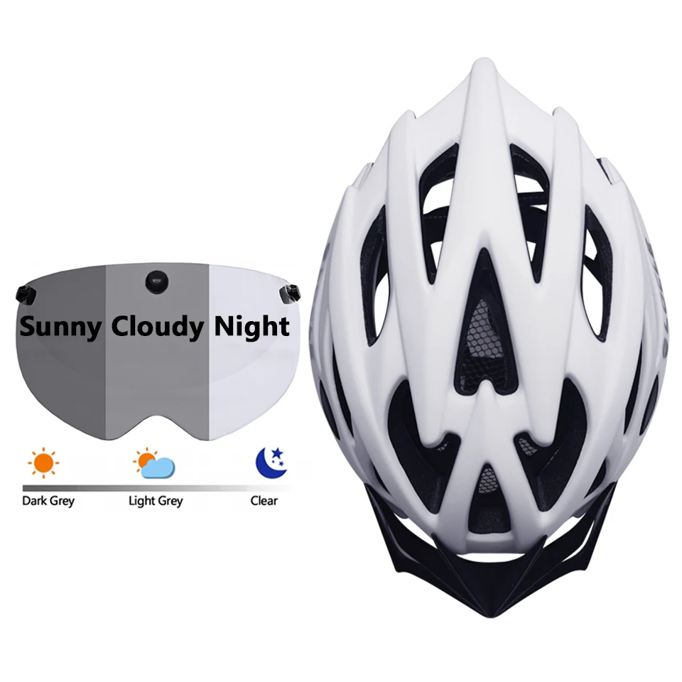 LOCLE Photochromic Magnetic Goggles Bicycle Helmet Men Women Cycling Helmet Removable Lens Visor MTB Road Mountain Bike Helmets
LOCLE Photochromic Magnetic Goggles Bicycle Helmet Men Women Cycling Helmet Removable Lens Visor MTB Road Mountain Bike Helmets