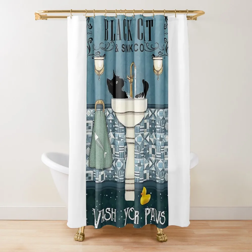 Beauty Black Cat Wash Your Paws Shower Curtain Bathroom Showers Anti-Mold Waterproof Shower For Shower Curtain
Beauty Black Cat Wash Your Paws Shower Curtain Bathroom Showers Anti-Mold Waterproof Shower For Shower Curtain