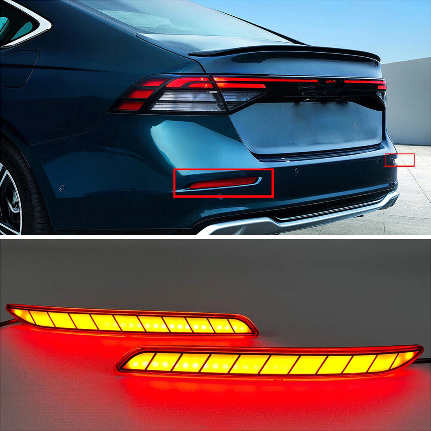 New 2Pcs LED Rear Bumper Reflector Brake Tail Signal Light Kit For Honda Accord 2023-2024 Car Engine Replacement Parts
New 2Pcs LED Rear Bumper Reflector Brake Tail Signal Light Kit For Honda Accord 2023-2024 Car Engine Replacement Parts