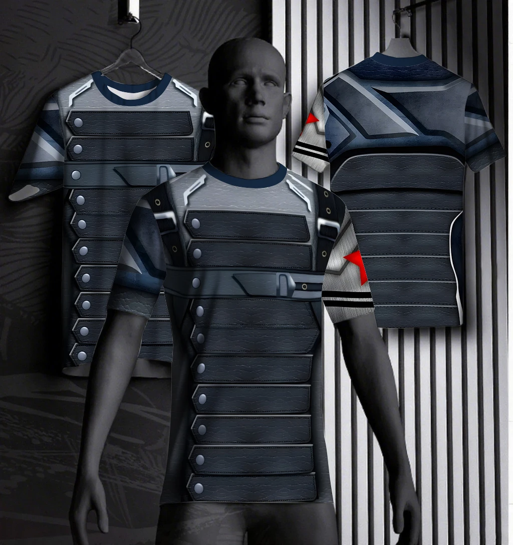 Marvel Sci-Fi Style Battle Armor Metallic Texture Armor Button Shoulder Strap Red Gray Blue Color Scheme Trendy Peripheral Tees
Marvel Sci-Fi Style Battle Armor Metallic Texture Armor Button Shoulder Strap Red Gray Blue Color Scheme Trendy Peripheral Tees