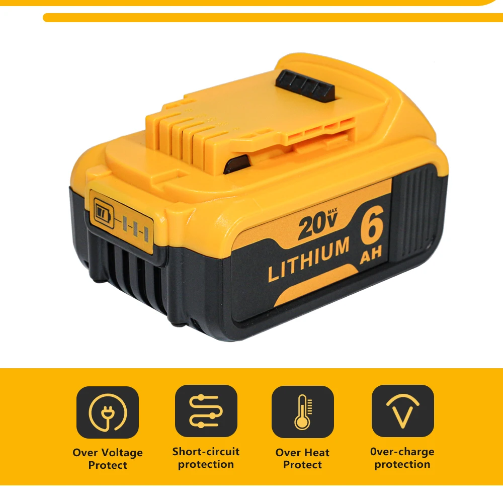 DCB200 MAX Battery 20V 6.0Ah Battery compatible for DeWalt power Tools DCF887 DCG405 DCD791 18V 20V Lithium battery replacement
DCB200 MAX Battery 20V 6.0Ah Battery compatible for DeWalt power Tools DCF887 DCG405 DCD791 18V 20V Lithium battery replacement