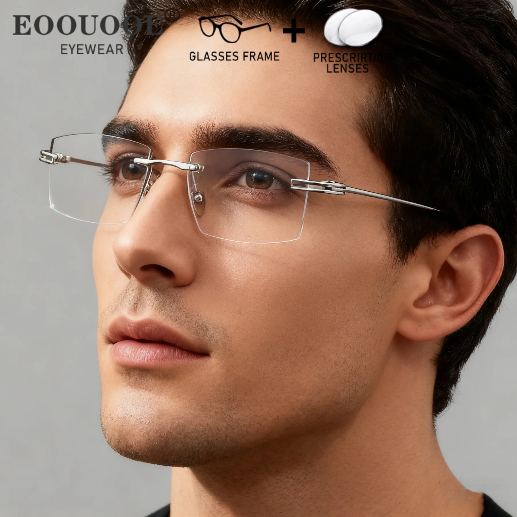 Blade Design Eyeglasses Prescription Lenses Protection Progressive Myopia Reading Men's Titanium Rimless Optical Eyewear
Blade Design Eyeglasses Prescription Lenses Protection Progressive Myopia Reading Men's Titanium Rimless Optical Eyewear