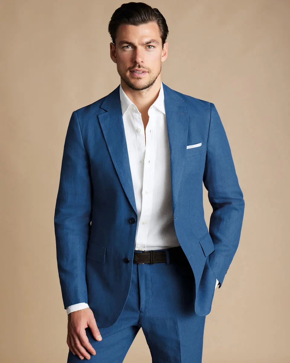 2024 Blue Summer Linen Elegant Men Suits Smart Casual Slim Fit Blazers Business High Quality Custom 2 Piece Set Costume Homme
2024 Blue Summer Linen Elegant Men Suits Smart Casual Slim Fit Blazers Business High Quality Custom 2 Piece Set Costume Homme