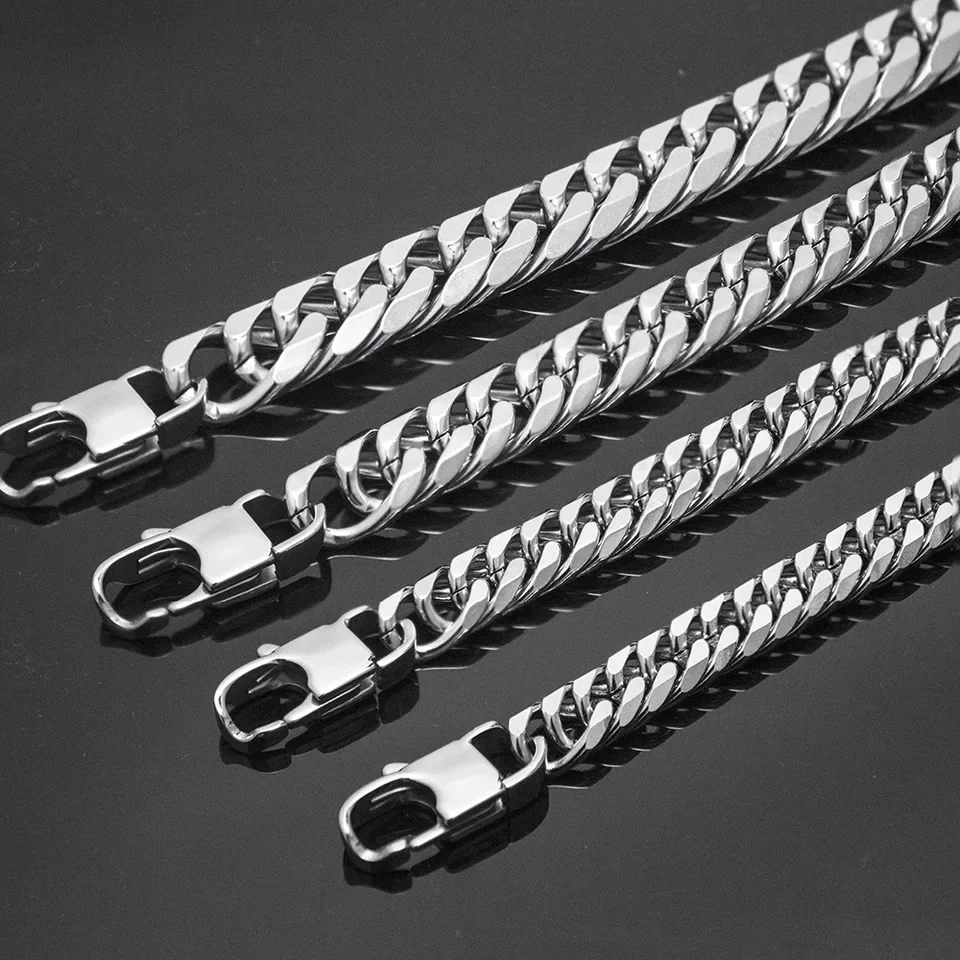 Stainless Steel LA Cuban Link Chain Bracelet For Men Punk Hip Hop Silver Color Hand Chain 8/10/12/14MM Thick
Stainless Steel LA Cuban Link Chain Bracelet For Men Punk Hip Hop Silver Color Hand Chain 8/10/12/14MM Thick