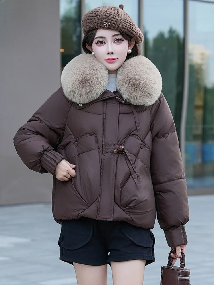 Trendy Winter Cotton Jaet Women's ort Loose Sle with Big Fur Collar And Button Korean Version Warm Cotton Coat
Trendy Winter Cotton Jaet Women's ort Loose Sle with Big Fur Collar And Button Korean Version Warm Cotton Coat