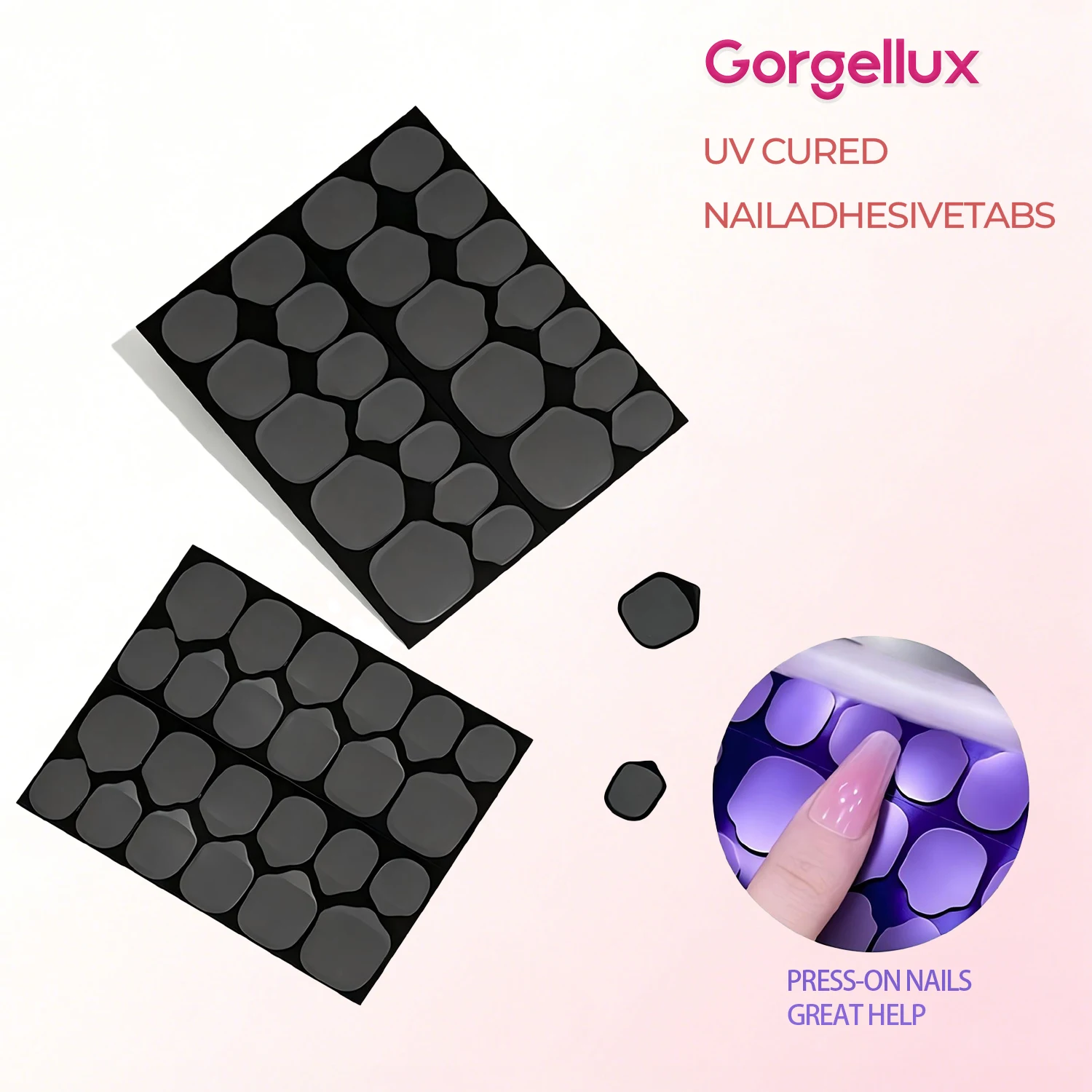 Gorgellu UV Cured Nail Adhesive Tabs Super Sticky Breathable Double Sided Jelly Easy To Use Press Nails Salon 10 Sheets 240PCS
Gorgellu UV Cured Nail Adhesive Tabs Super Sticky Breathable Double Sided Jelly Easy To Use Press Nails Salon 10 Sheets 240PCS