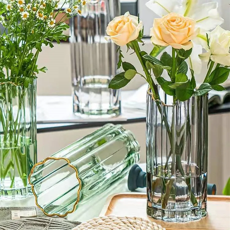 Modern creative transparent gold-painted straight glass vase ornament Nordic living room flower arrangement rich bamboo
Modern creative transparent gold-painted straight glass vase ornament Nordic living room flower arrangement rich bamboo
