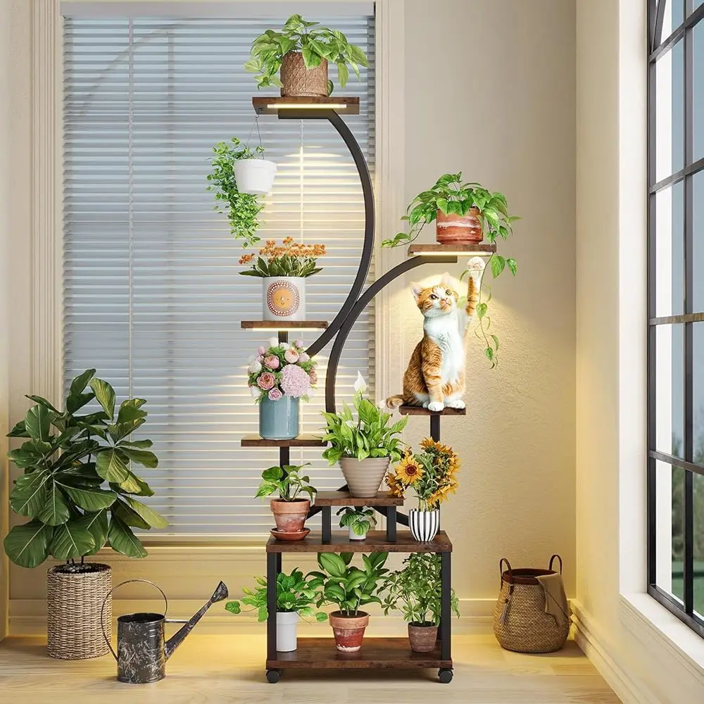 Plant Stand Indoor With Grow Lights, 8 Tiered 61.8'' Large Indoor Plant Shelf Metal Plant Ra For Multiple Plants S Shape Plant
Plant Stand Indoor With Grow Lights, 8 Tiered 61.8'' Large Indoor Plant Shelf Metal Plant Ra For Multiple Plants S Shape Plant