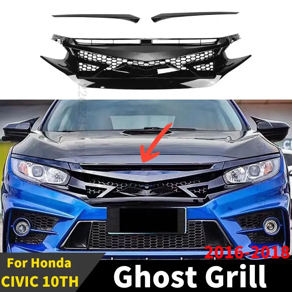 Front Grille Ghost Grill Upgrade Middle Body Kit For Honda CIVIC 10TH Gen Sedan 2016 2017 2018 Facelift Accessories Hood Mesh
Front Grille Ghost Grill Upgrade Middle Body Kit For Honda CIVIC 10TH Gen Sedan 2016 2017 2018 Facelift Accessories Hood Mesh