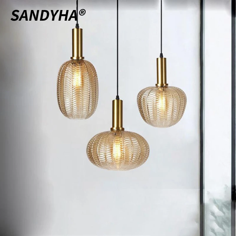 SANDYHA Nordic Style Design Glass Chandelier Corrugated Lampshade LED Lamp Living Room Decoration Dining Table Lighting Fixtures
SANDYHA Nordic Style Design Glass Chandelier Corrugated Lampshade LED Lamp Living Room Decoration Dining Table Lighting Fixtures
