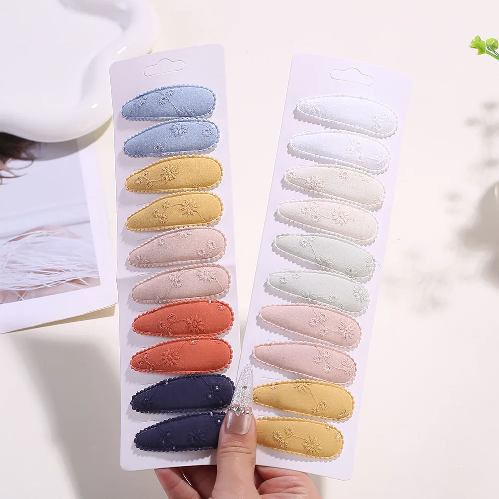 10pcs 2-Inch Embroidered Cotton Floral Snap Hair Clips for Babies Plaid BB Barrettes Girls Hairpins Kid Headwear
10pcs 2-Inch Embroidered Cotton Floral Snap Hair Clips for Babies Plaid BB Barrettes Girls Hairpins Kid Headwear