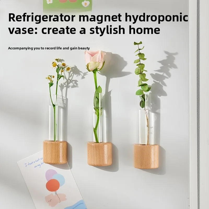 Creative Magnetic Wall-Mounted Test Tube Vase Hydroponic Flower Arranger Natural Wood Color Simple Modern Home Living Room Wall
Creative Magnetic Wall-Mounted Test Tube Vase Hydroponic Flower Arranger Natural Wood Color Simple Modern Home Living Room Wall