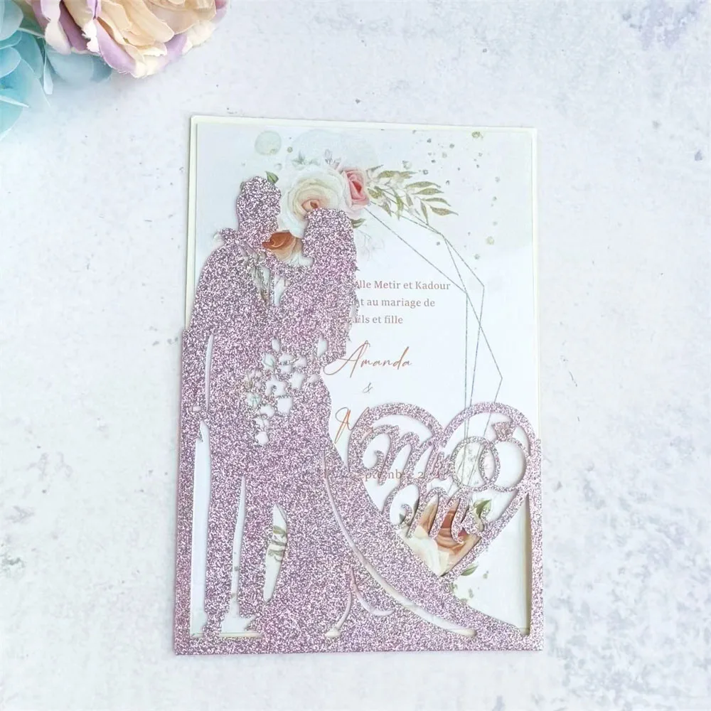 Purple Invitation Pocket Folder Laser Cut Wedding Invitation Sleeve, Customized Printing Available, 50 Sets
Purple Invitation Pocket Folder Laser Cut Wedding Invitation Sleeve, Customized Printing Available, 50 Sets