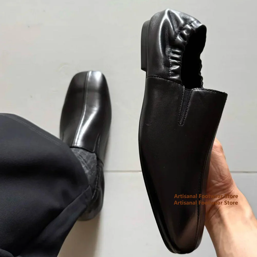Square Toe Slip On Loafers Men's Black Leather Casual Shoes Business Casual Leather Shoes Flat Trendy Handmade Men's Shoes
Square Toe Slip On Loafers Men's Black Leather Casual Shoes Business Casual Leather Shoes Flat Trendy Handmade Men's Shoes