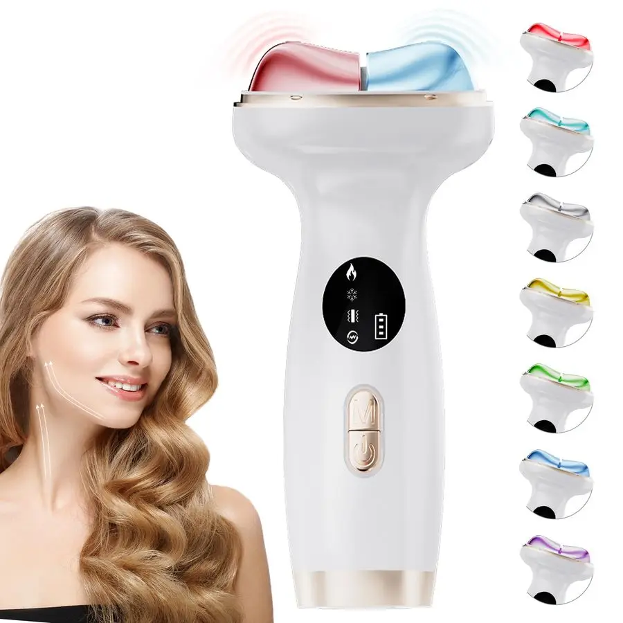 Hot amp Cold Dual Mode Face and Neck Beauty Massager, 7 in 1 LED Facial Sculptor, 7 Modes Micro Vibration 7 Light Heating Ice Co
Hot amp Cold Dual Mode Face and Neck Beauty Massager, 7 in 1 LED Facial Sculptor, 7 Modes Micro Vibration 7 Light Heating Ice Co