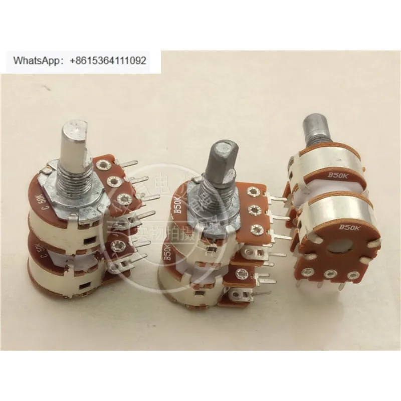 10Pcs 166XL effect device 148 type quadruple potentiometer B50K C50K reverse shank length 15MMF with step, white shell
10Pcs 166XL effect device 148 type quadruple potentiometer B50K C50K reverse shank length 15MMF with step, white shell