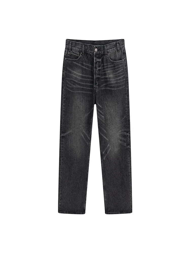 Джинсы из выцветшего денима цвета угольного угля, винтажные, с высокой талией, прямого кроя, свободные, молодежные, на все сезоны
Джинсы из выцветшего денима цвета угольного угля, винтажные, с высокой талией, прямого кроя, свободные, молодежные, на все сезоны