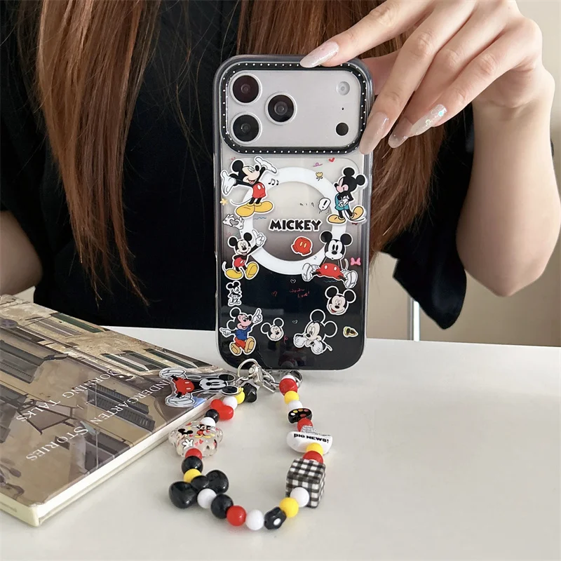 Fashion iPhone case Mickey Print Magnetic Phone Case With Matching Beaded Chain For IPhone 17 16 15 Pro Max Shockproof Protectiv
Fashion iPhone case Mickey Print Magnetic Phone Case With Matching Beaded Chain For IPhone 17 16 15 Pro Max Shockproof Protectiv