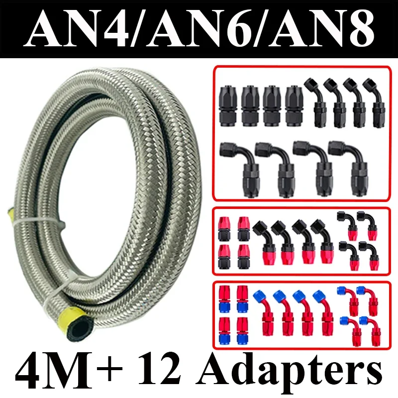 4M AN4 AN6 AN8 Fuel Hose Oil Gas Cooler Hose Line Pipe Tube Stainless Steel CPE Rubber 4x0 4x45 4x90 Degree Hose End Fittings
4M AN4 AN6 AN8 Fuel Hose Oil Gas Cooler Hose Line Pipe Tube Stainless Steel CPE Rubber 4x0 4x45 4x90 Degree Hose End Fittings