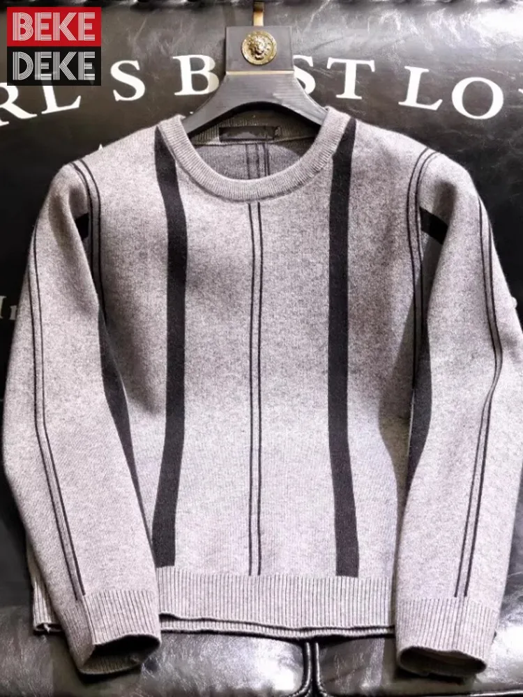 Autumn New Mens Striped Pullover Jumpers O Neck Long Sleeve Knitted Tops Warm Knitwear Casual Streetwear Male Slim Fit Sweaters
Autumn New Mens Striped Pullover Jumpers O Neck Long Sleeve Knitted Tops Warm Knitwear Casual Streetwear Male Slim Fit Sweaters