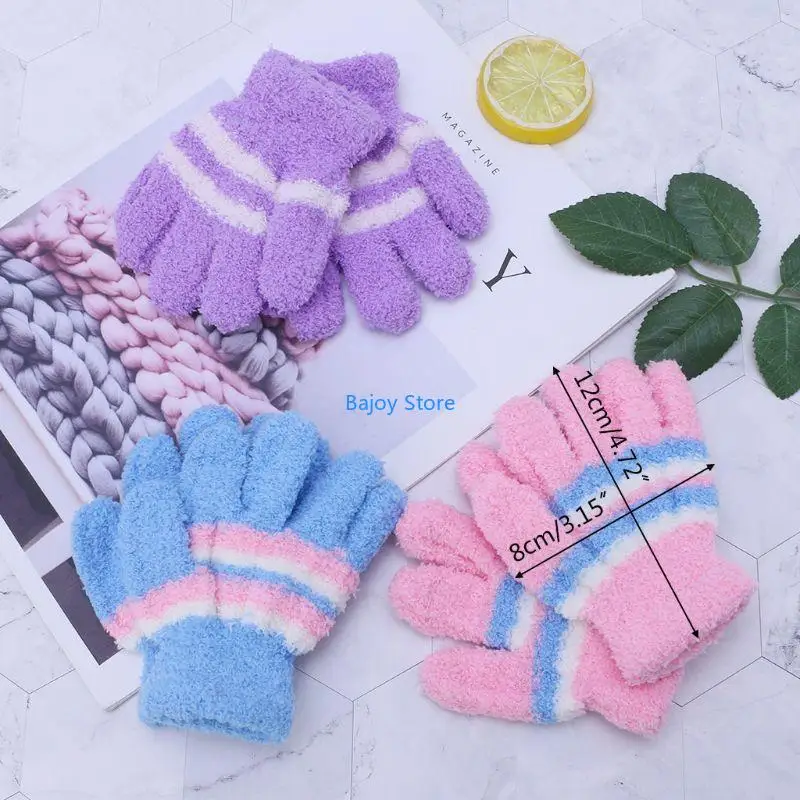 63HE Plush Kids Gloves Lined Winter Colorful Stripe Glove Full Finger Mittens Girls
63HE Plush Kids Gloves Lined Winter Colorful Stripe Glove Full Finger Mittens Girls