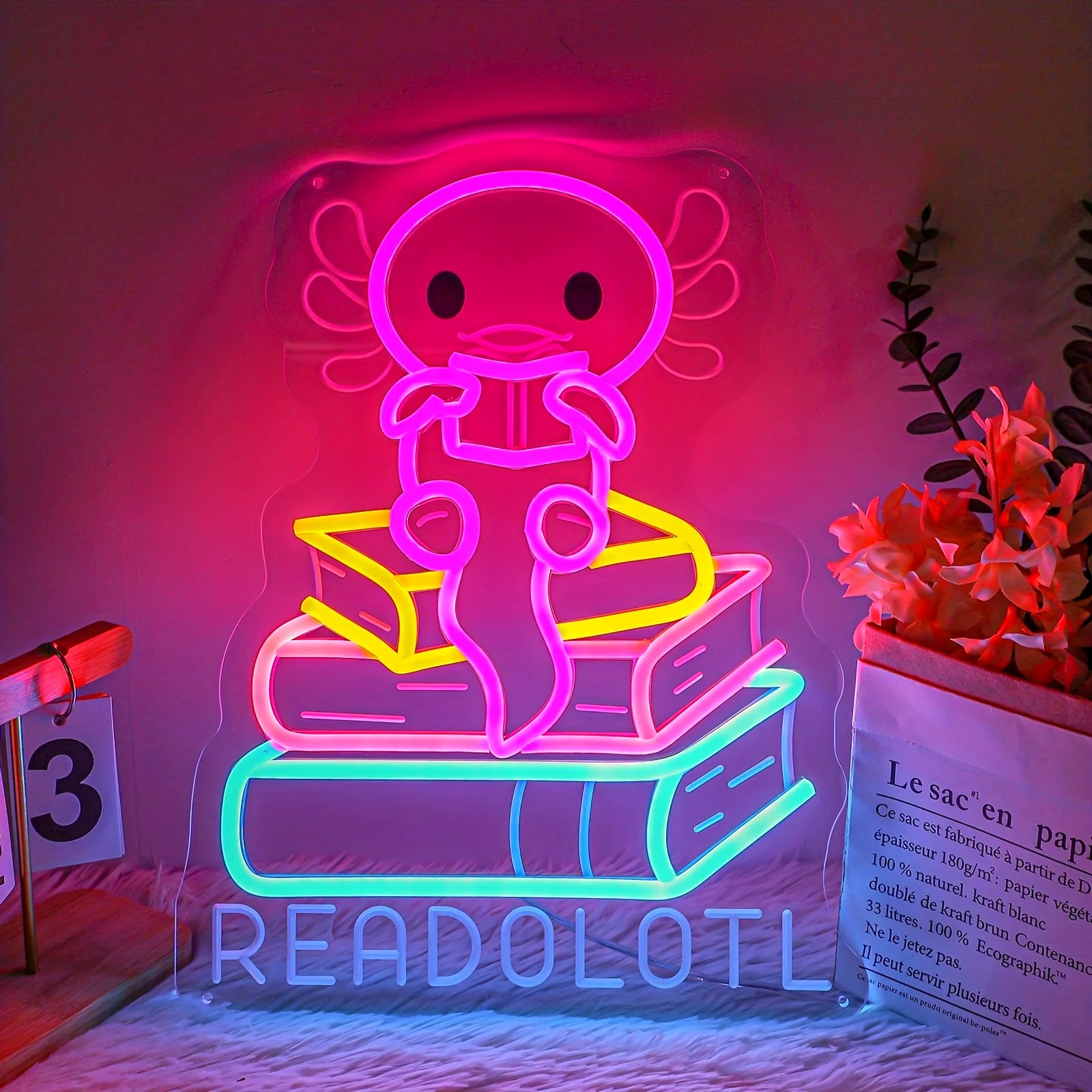 Неоновая вывеска Readolotl «Аксалотль» с регулировкой яркости, милый неоновый светильник «Аксалотль» для детской спальни, дома, библиотеки, книжного магазина, декора стен, подарок на день рождения
Неоновая вывеска Readolotl «Аксалотль» с регулировкой яркости, милый неоновый светильник «Аксалотль» для детской спальни, дома, библиотеки, книжного магазина, декора стен, подарок на день рождения