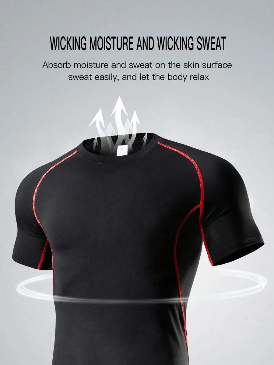 Mens Short Sleeve Compression Sports T-Shirt Breathable Quick Dry Moisture Wicking Fitness Top Black
Mens Short Sleeve Compression Sports T-Shirt Breathable Quick Dry Moisture Wicking Fitness Top Black