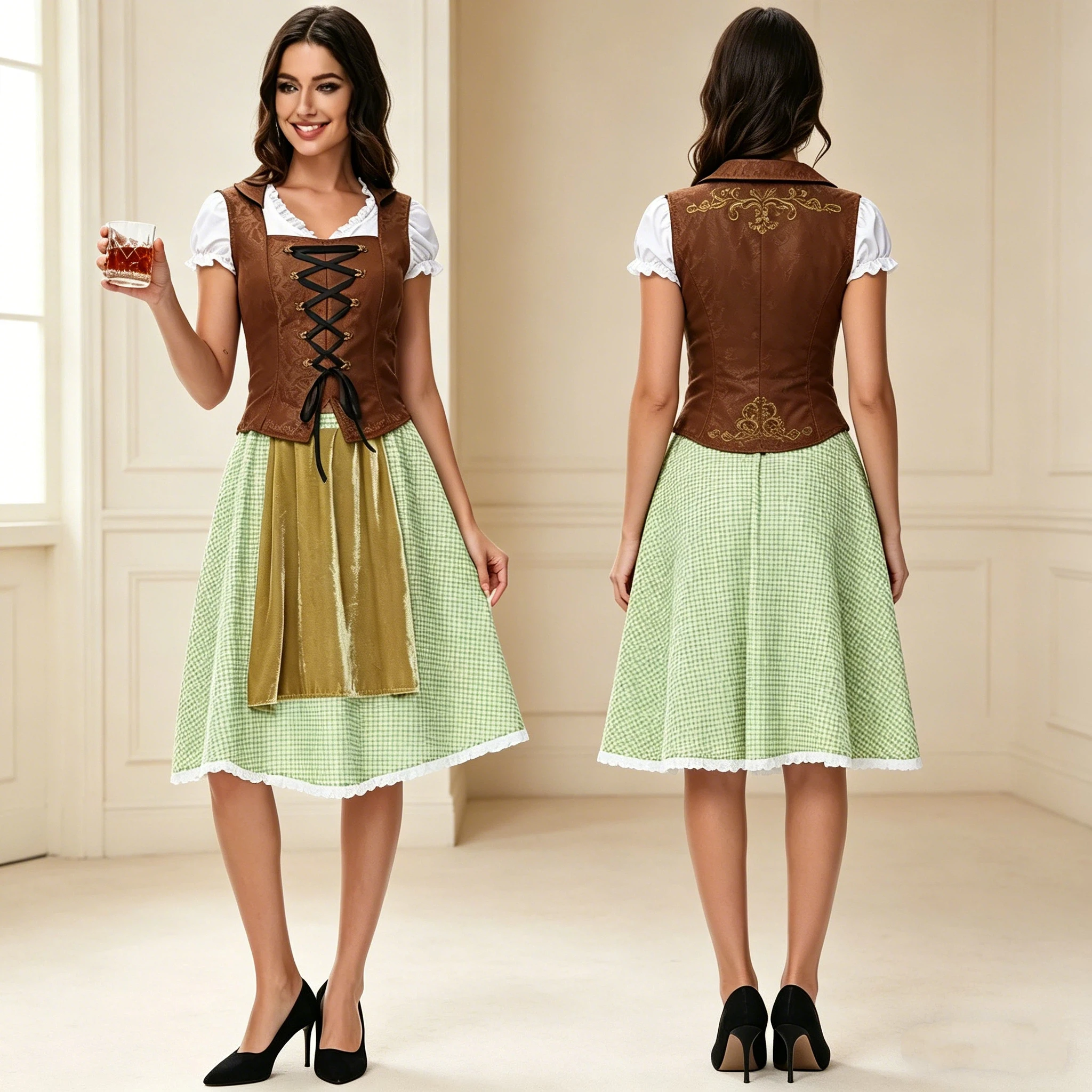 Traditional German Bavarian Beer Costume Woman Oktoberfest Costume Beers Women Maid Party Cosplay Costumes
Traditional German Bavarian Beer Costume Woman Oktoberfest Costume Beers Women Maid Party Cosplay Costumes