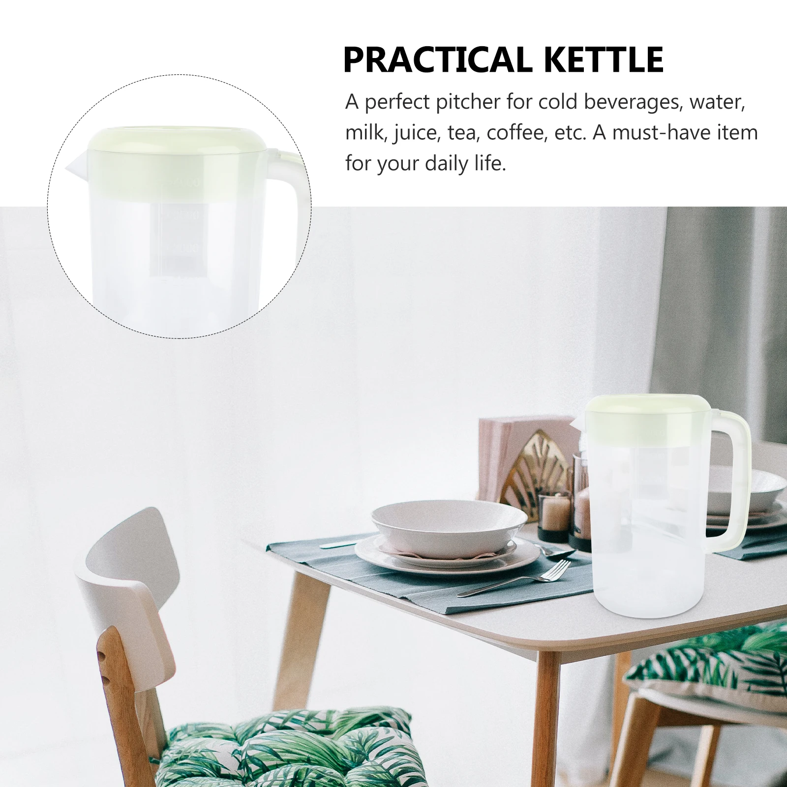1 pc Cold Water Pitcher Large Capacity Plastic Jug with Lid for Home Cafe Sports Comfortable Handle Easy Cleaning Scale
1 pc Cold Water Pitcher Large Capacity Plastic Jug with Lid for Home Cafe Sports Comfortable Handle Easy Cleaning Scale