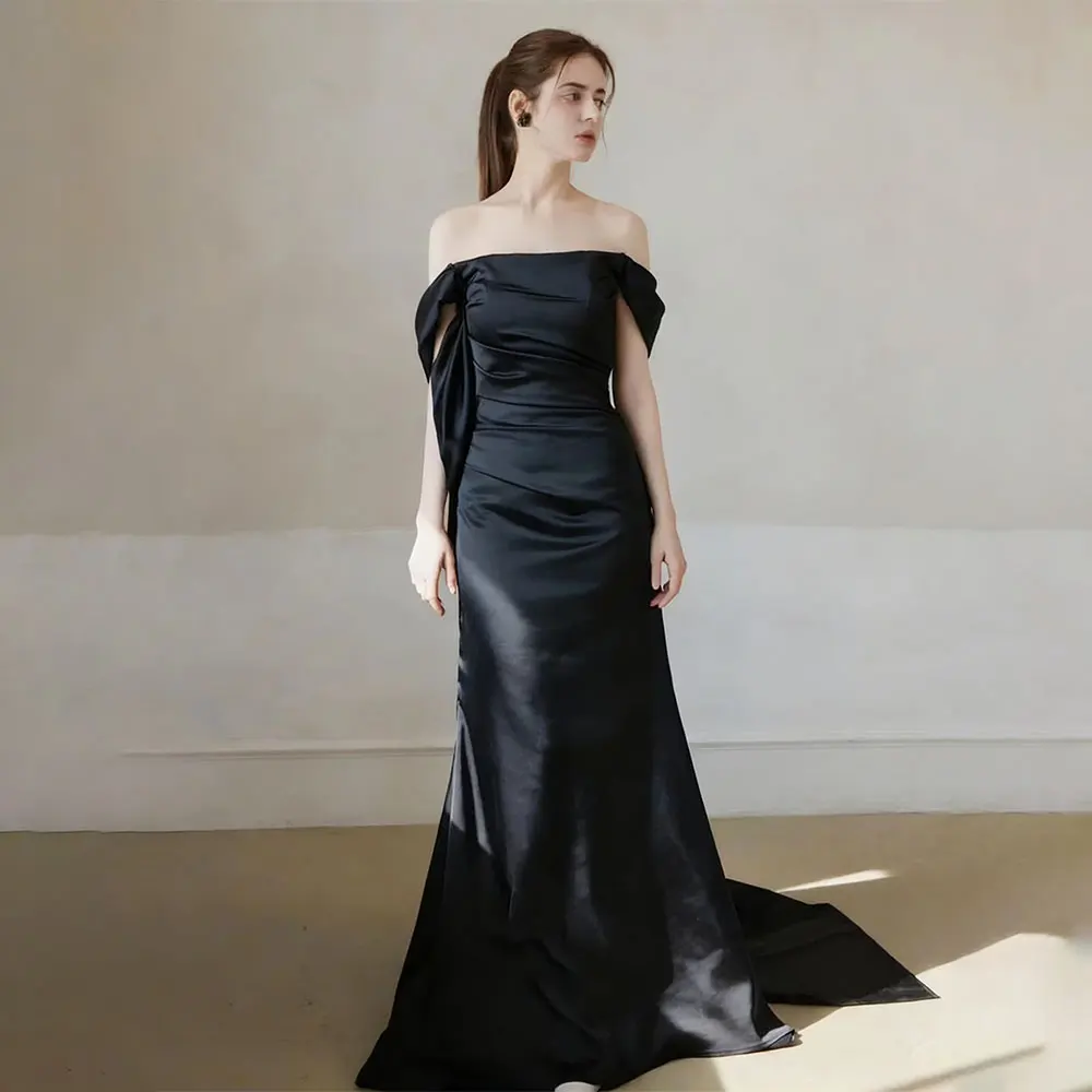 Fancy Customized Off Shoulder Korea Wedding Dress Mermaid Soft Satin Evening Party Dresses Long Dresses Back Corset 웨딩드레스
Fancy Customized Off Shoulder Korea Wedding Dress Mermaid Soft Satin Evening Party Dresses Long Dresses Back Corset 웨딩드레스