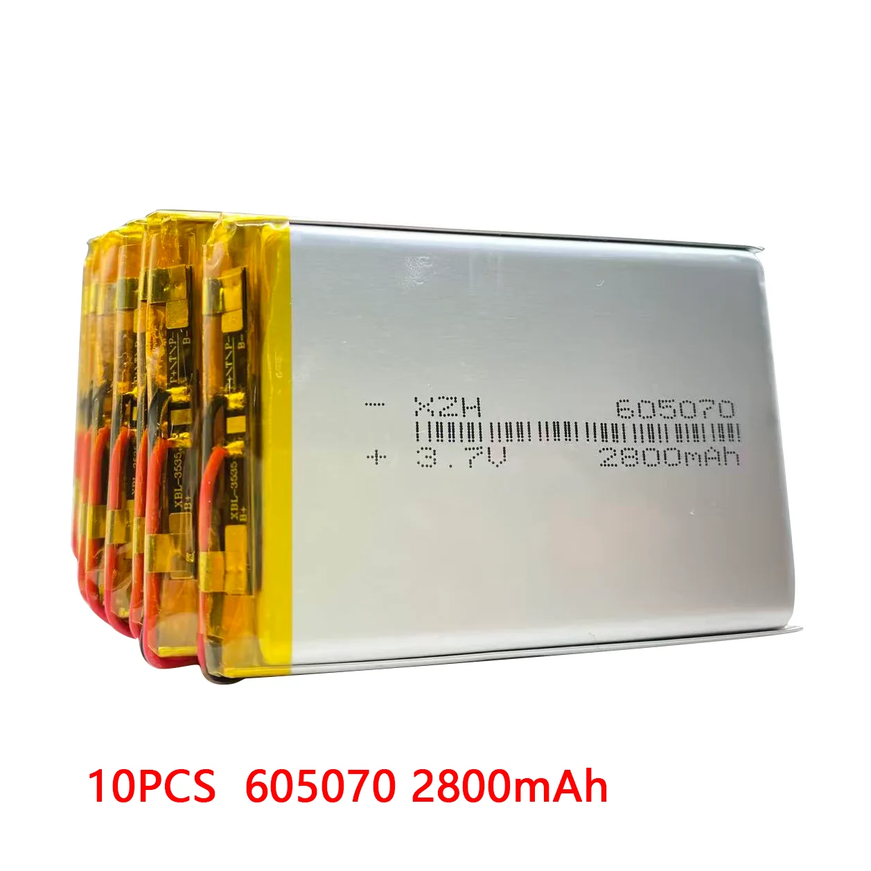 10PCS 3.7V 605070 Polymer Lithium Battery 2800mAh for Bluetooth Speakers, Reading Pens, Mosquito Repellent Lamps
10PCS 3.7V 605070 Polymer Lithium Battery 2800mAh for Bluetooth Speakers, Reading Pens, Mosquito Repellent Lamps